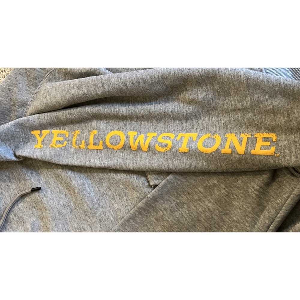 Yellowstone Men's Large Grey And Yellow Hoodie Dutton Ranch - Picture 4 of 5